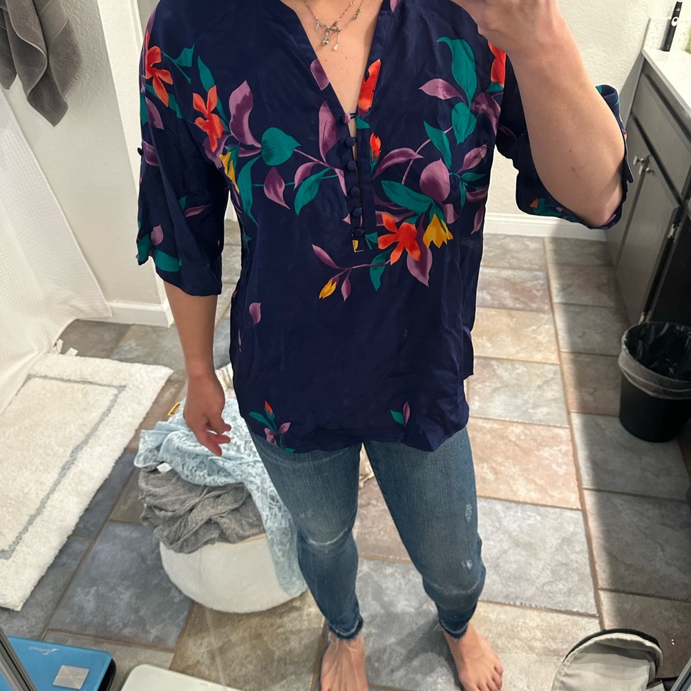 Floral Navy Blouse